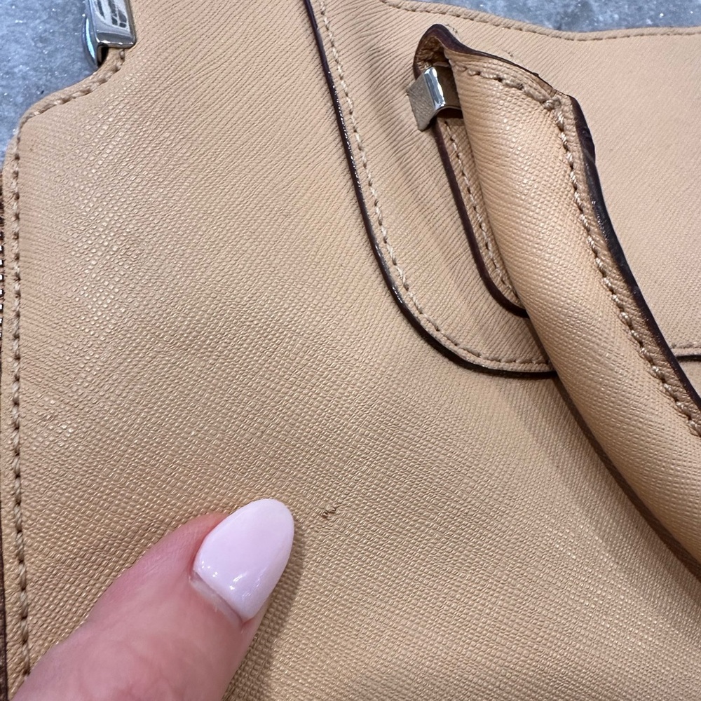Rebecca Minkoff Amorous Saffiano Leather Satchel Cream/Camel - Picture 11 of 11
